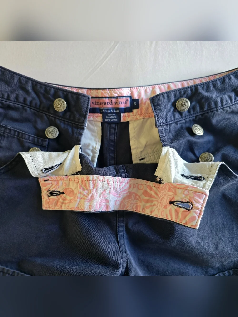 Vineyard Vines Navy Sailor Shorts Size 6